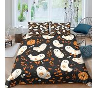 XMABDIEPO 3D Printed Halloween ghosts Bedding Cover Brushed Microfiber Cartoon spooky design Duvet Cover Hypoallergenic Quick Drying for Birthday Gift Adults Home Daily Use Double（200x200cm）
