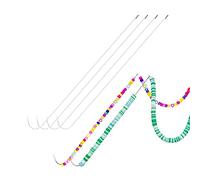 Xmada 4-Pack Clip-Style Beading Needles - 6.7 inches, 0.7mm Diameter, Efficient & Sturdy for Jewelry Making (4-Curved)