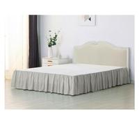 XMAIYIF Valance Sheet Double Bed Solid Color Bed Skirt With Surface Queen King Easy On/Easy Off Bed Skirt Valance Size 35cm Height For Twin/Full/Queen/King(Light Grey,King)