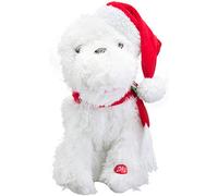 Xmas 11"Entertaining Musical Singing 'Dreaming of a White Christmas' Animated Highland Terrier Dog Character