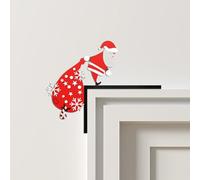 Xmas 1PC Santa Clau Christmas Door Corner Decoration DIY Stitching Home Homes Funny On My Door Corner Movie On My So (A, 18X11CM)