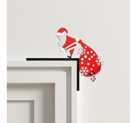 Xmas 1PC Santa Clau Christmas Door Corner Decoration DIY Stitching Home Homes Funny On My Door Corner Movie On My So (B, 18X11CM)