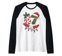 Xmas 67 Hands Candy Canes Santa Christmas 67 School Humor Raglan Baseball Tee