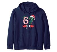 Xmas 67 Santa Hands Candy Canes Christmas 67 Funny Zip Hoodie
