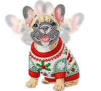 Xmas Acrylic Shaking Head West Highland Terrier Table Top Diamond Painting Ornament Kits Diamond Painting Desktop Ornaments Kit 5D DIY Diamond Art Tabletop Decorations Bedroom Table Decor