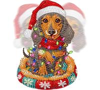 Xmas Acrylic Shaking Head West Highland Terrier Table Top Diamond Painting Ornament Kits Diamond Painting Desktop Ornaments Kit 5D DIY Diamond Art Tabletop Decorations for Adults Beginner