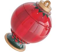 Xmas Candy Bowl Resin Snack Cup Christmas Season Tabletop Decoration | Red Resin, Lid Included, for Chocolates and Cookies, Stylish Modern Decor for Party Hosts and Gift Shoppers