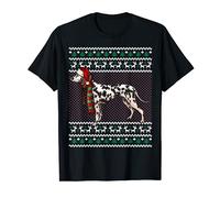 Xmas Dalmatian Dog Santa Hat Ugly Christmas T-Shirt
