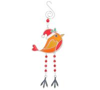 Xmas Dangly Leg Decoration Set - Angel, Robin, Snowman - Hanging Christmas Ornament Figures with Beaded Legs (Robin Height 4.8x Width 5.8x Depth 0.6cm)
