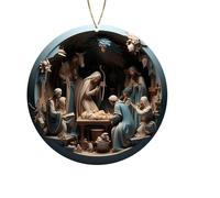 Xmas Decor Effect 2026 Christmas Stereoscopic Vision Birth Blessing Pendant Birth Acrylic Car Hanging Ornaments for Xmas Decor