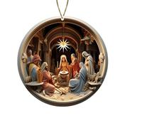 Xmas Decor Effect 2026 Christmas Stereoscopic Vision Birth Blessing Pendant Birth Acrylic Car Hanging Ornaments for Xmas Decor
