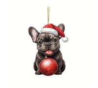 Xmas Decor Ornament Christmas Tree Dog Hanging Dog Decoration Acrylic Pendant Decoration Golden Hair Fadou Teddy Houses Desktop Decorations
