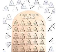 Xmas Decoration Acts Of KIndness Advent Calendar 2025 Wooden Calendar Arrival Christmas Desktop Decoration Good Family Gifts Daily Christmas Home