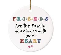 Xmas Decoration Are The Family You Choose With Heart Christmas Ornament Ceramic Crafts For Holiday Party Collection