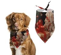 Xmas Decoration Dog Bandana Triangle Dog Scarf Washable Polyester Dog Bibs Cute Pet Bandana for Medium Large Dogs Puppy and Cats