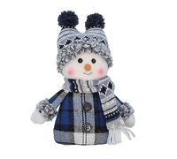 Xmas Decorations 1 PCS Christmas Handmade Gift Cute Snowman Animated Knit Doll Collectible Figurine Xmas Bedroom Home Decorations Holiday Presents Fabric Doll Cute Ski Swing Snowman Decora(B)