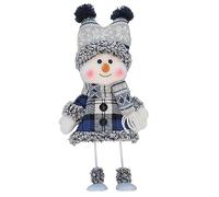 Xmas Decorations 1 PCS Christmas Handmade Gift Cute Snowman Animated Knit Doll Collectible Figurine Xmas Bedroom Home Decorations Holiday Presents Fabric Doll Cute Ski Swing Snowman Decora(F)