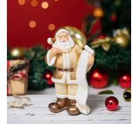 Xmas Decorations Chimney Santa Wish List Santa Resin Pottery Holiday Decorative Piece Suitable for Fireplace Stand Bookshelf Or Tabletop (B, 11 * 7 * 17. 5)