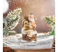 Xmas Decorations Chimney Santa Wish List Santa Resin Pottery Holiday Decorative Piece Suitable for Fireplace Stand Bookshelf Or Tabletop (D, 10. 5 * 11 * 17. 5)