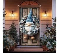 Xmas Decorative Ornament 35 X 71 Inch Christmas Door Cover Santa Claus Pattern Decoration Christmas Day Door and Wall Decoration Festival Party Houses Decorations