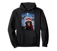 Xmas Dinosaurs Moon Night Starry Bonobo Chimpanzee Christmas Pullover Hoodie