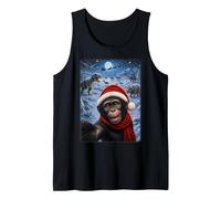 Xmas Dinosaurs Moon Night Starry Bonobo Chimpanzee Christmas Tank Top