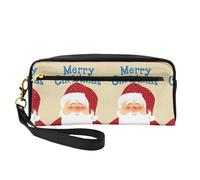 Xmas Double-Sided Printed Leather Portable Makeup Pouch-Multi-Purpose Cosmetic Bag, Pencil Case and Organizer for Women