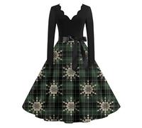 Xmas Dress For Women Uk,Plus Size Dress for Women - Fashionable Long Sleeve V-Neck Evening Party Prom Beach Dress for Christmas Holidays and (Army Green, S)