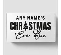 Xmas Eve Box - Bold Text & Tree: Personalised Christmas Eve Box Sticker, Custom Name Gift Box Decal, Christmas Eve Gift Idea, Xmas Gift Box Label