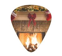 Xmas Eve Fireplace Gifts Printed Guitar Picks 12 Pack Picks Sampler With Storage Box For Guitar Bass Ukulele 0.46mm