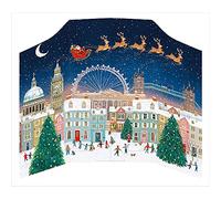 Xmas Eve Santa Flying in His Sleigh Caltime Christmas Advent Calendar 18"x15" 472732