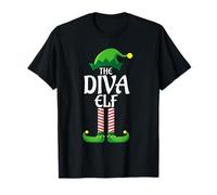 Xmas Family Matching Group The Diva Elf Christmas Pyjamas T-Shirt