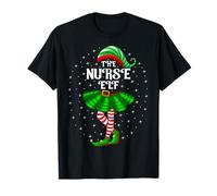Xmas Family Matching Women Girls Mom The Nurse Elf Christmas T-Shirt