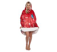 Xmas Festive Blanket Hoodies Unisex Oversized Sherpa Fleece Wearable Hooded Blankets for Women & Men Giant Pullover Fluffy Cosy Warm Christmas Sweatshirts (Nutcracker, One Size)