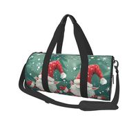 Xmas Funny Gnome Printed Sports Gym Bag with Wet Pocket & Shoes Compartment, Travel Duffel Bag for Men Women