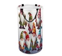 Xmas Funny Gnomes Laundry Hamper Waterproof Clothes Basket Large Capacity Collapsible Laundry Basket Freestanding Clothes Hamper for Dorm Family Bathroom Decor Storage 86L