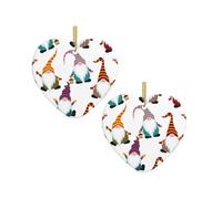 Xmas Funny Gnomes -Print Custom Heart-Shaped Acrylic Ornaments For Christmas & Events | Double-Sided Printing, Premium Gold Lanyard | For Weddings, Parties, And Retail Displays.