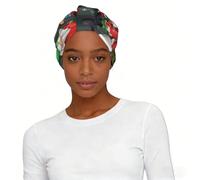 Xmas Funny Gnomes Print Elastic Headscarf Hat Lightweight Breathable Women's Head Beach Vacation Accessory