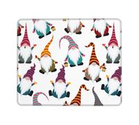 Xmas Funny Gnomes Print Mouse Pad,Square Waterproof Non Slips Rubber Base MousePads for Office PC Laptop