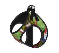 Xmas Funny Gnomes Print Pet Vest Harnesses Leash Set Reflective Puppy Vest Dogs Walking Training Dog Harness