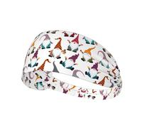 Xmas Funny Gnomes Print Printed Hairband Sport Hairband, Stretchy Wide Hairband, Unisex Casual Hairband