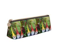 Xmas Funny Gnomes Print Triangular Pencil Case Supplies Organizer Large-Capacity Office Stationery Pouch