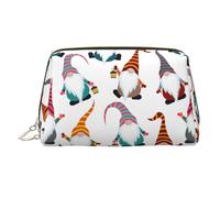 Xmas Funny Gnomes Printed Beauty Pouch, Large Makeup Holder with Built-in Sponge Protection for Home and Trip