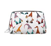 Xmas Funny Gnomes Printed Beauty Pouch, Large Makeup Holder with Built-in Sponge Protection for Home and Trip