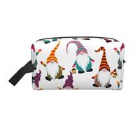 Xmas Funny Gnomes Printed Big Capacity Storage Bag, Portable Toiletry Organizer with Secure Zipper Closure