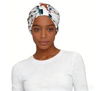 Xmas Funny Gnomes Printed Knotted Turban Hat, Comfy Sleep Cap Protective Headwear, for Home Work Travel Comfort