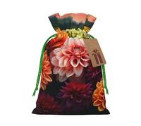 Xmas Gift Bags Xmas Treat Bags Reusable Christmas Bags for Gifts Beautiful Colorful Flowers Gift Bags with Tags Party Supplies M
