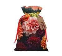 Xmas Gift Bags Xmas Treat Bags Reusable Christmas Bags for Gifts Beautiful Colorful Flowers Gift Bags with Tags Party Supplies S