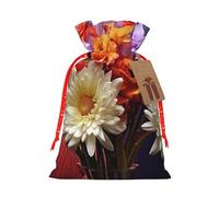 Xmas Gift Bags Xmas Treat Bags Reusable Christmas Bags for Gifts Beautiful of Flowers Gift Bags with Tags Party Supplies M
