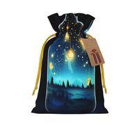 Xmas Gift Bags Xmas Treat Bags Reusable Christmas Bags for Gifts Bottle of under the night sky Gift Bags with Tags Party Supplies S